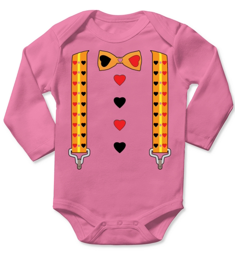 Bow Tie Valentines Hearts Day Valentines Long Sleeve Baby One-Piece