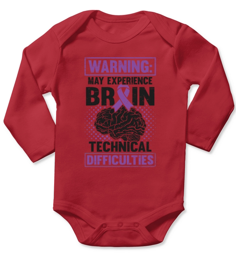 Brain Technical Purple Ribbon Epileptic Epilepsy Long Sleeve Baby One-Piece