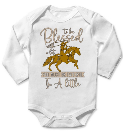 Cutting Horse To Be Blessed With A Cowboy Horseman Long Sleeve Baby One-Piece