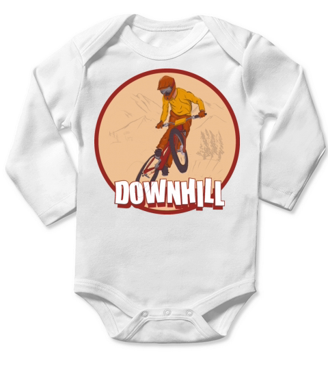downhill down mountain biking vintage style Long Sleeve Baby One-Piece