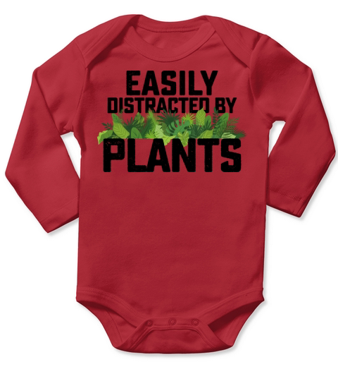 Easily Distracted By Plants Long Sleeve Baby One-Piece
