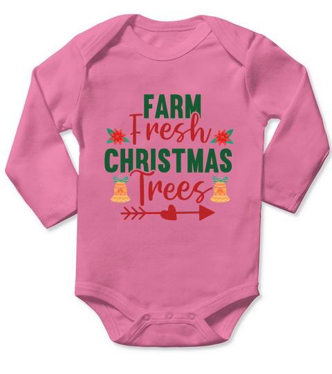 Farm Fresh Christmas Trees Long Sleeve Baby One-Piece