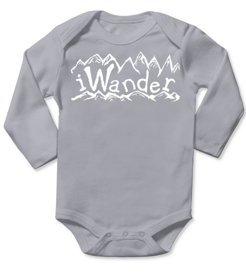 iWander funny hiking travel quote hikers road trip Long Sleeve Baby One-Piece