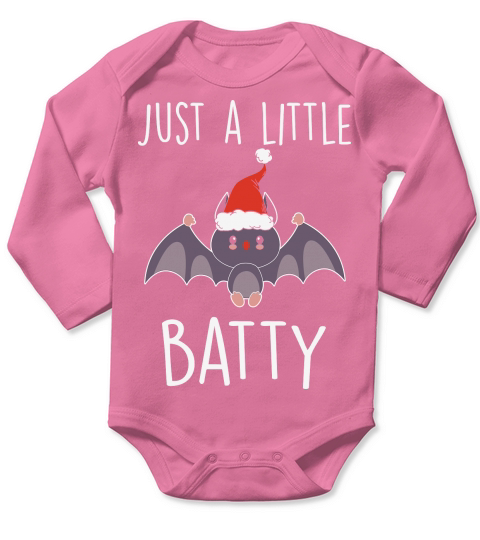 Just a Little Batty Santa Long Sleeve Baby One-Piece
