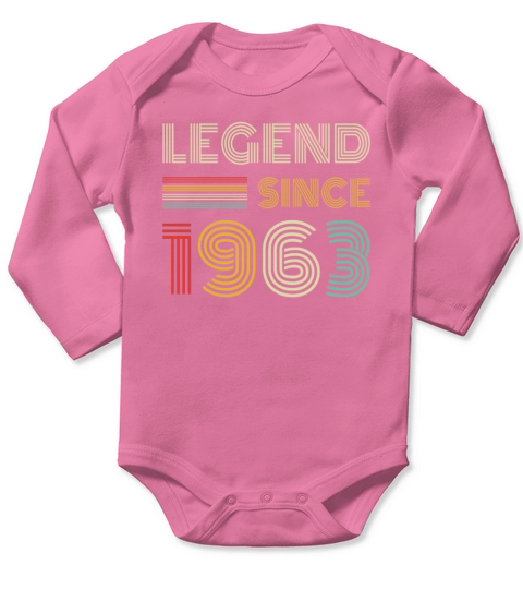 Legend Since 1963 Retro 60th Birthday Gift Long Sleeve Baby One-Piece