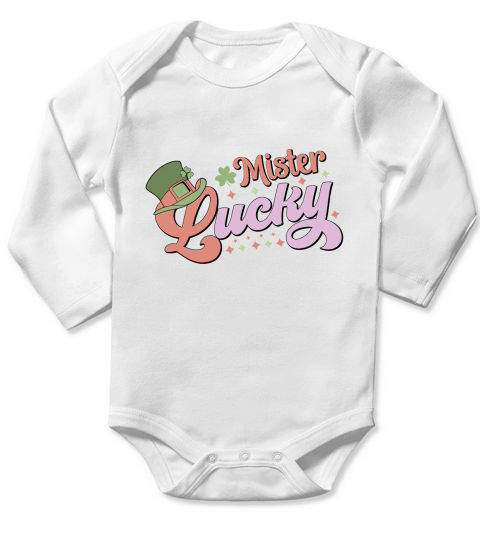 Mister lucky   St Patricks Day Long Sleeve Baby One-Piece