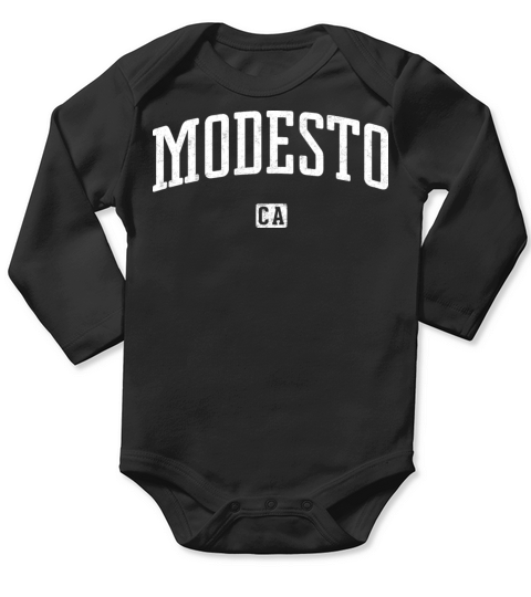 Modesto California Vintage Style Long Sleeve Baby One-Piece