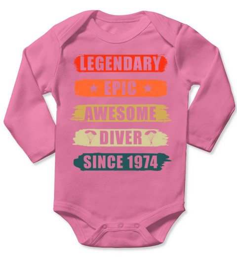 Parachutist Gift Vintage 1974 Long Sleeve Baby One-Piece