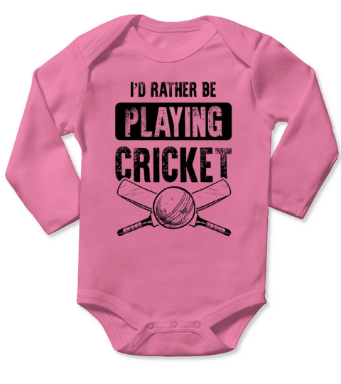 playing cricket Long Sleeve Baby One-Piece