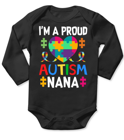 Proud Nana Autism Awareness Family Matching Long Sleeve Baby One-Piece