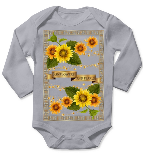 Sunflowers and pearls-Vintage Long Sleeve Baby One-Piece