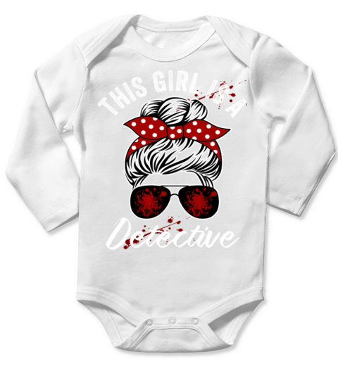 This Girl Is A Detective Long Sleeve Baby One-Piece