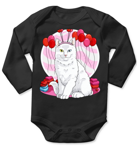 Turkish Angora Heart Valentine Day Decor4270 Long Sleeve Baby One-Piece