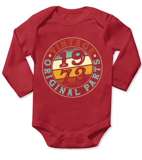 Vintage 1973 Parts Long Sleeve Baby One-Piece