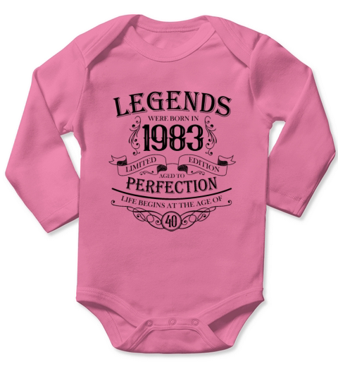 vintage 1983 birthday legend 40th birthday saying Long Sleeve Baby One-Piece