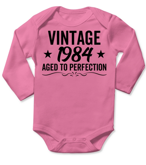 Vintage 1984 Aged To Perfection Long Sleeve Baby One-Piece
