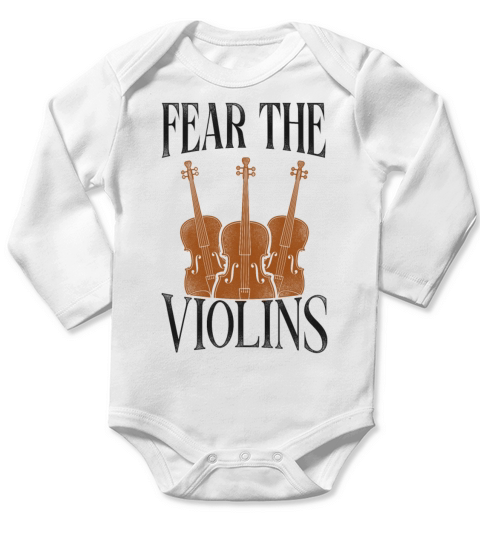 Violin Violinist Vintage Fear The Long Sleeve Baby One-Piece