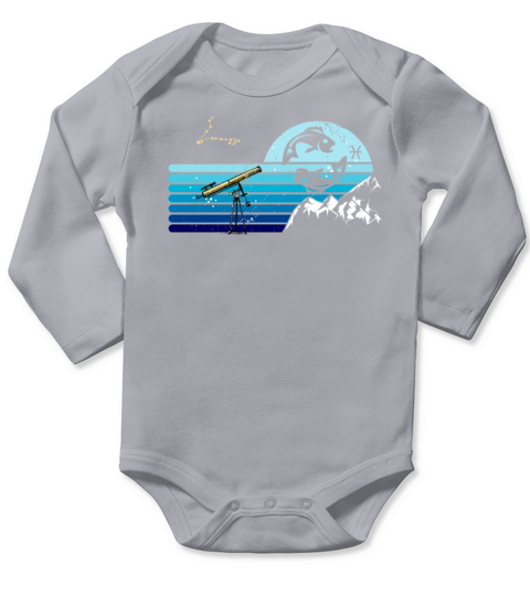 Zodiac Pisces Star Sign Long Sleeve Baby One-Piece