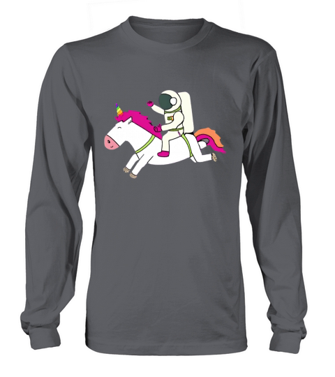 Astronaut riding a unicorn Long sleeved Unisex