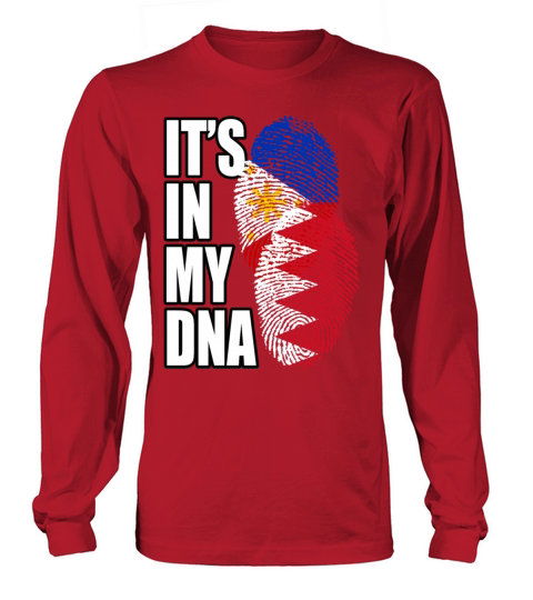 Bahraini And Filipino Mix Heritage DNA Flag Long sleeved Unisex