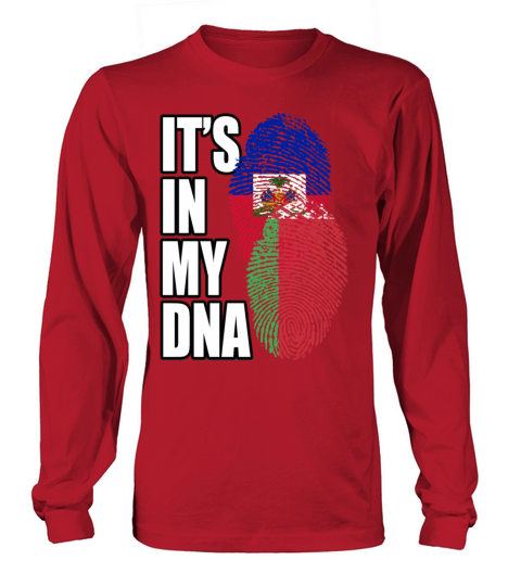 Belarusian And Haitian Mix Heritage DNA Flag Long sleeved Unisex