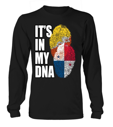 Bhutanese And Panamanian Mix Heritage DNA Flag Long sleeved Unisex