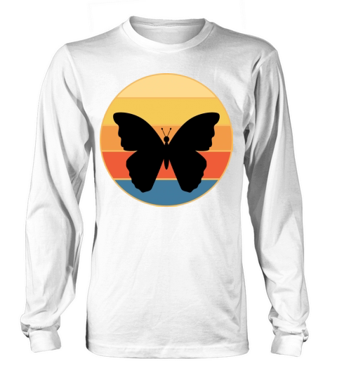 Cute Butterfly Retro Sunset Vintage Animal Insect Long sleeved Unisex