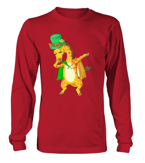 Dabbing giraffe stpatricks day Long sleeved Unisex
