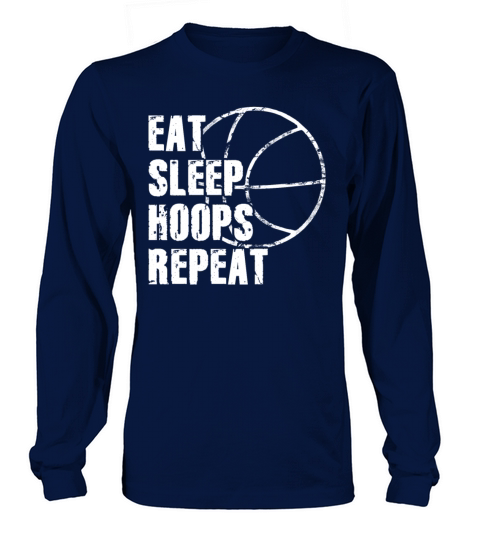 Eat Sleep Hoops Repeat Basketball Long sleeved Unisex