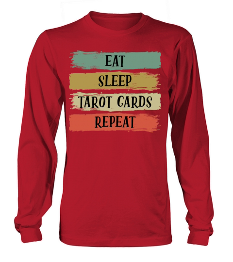 Eat Sleep Retro Vintage Tarot Cards Cartomancy Long sleeved Unisex