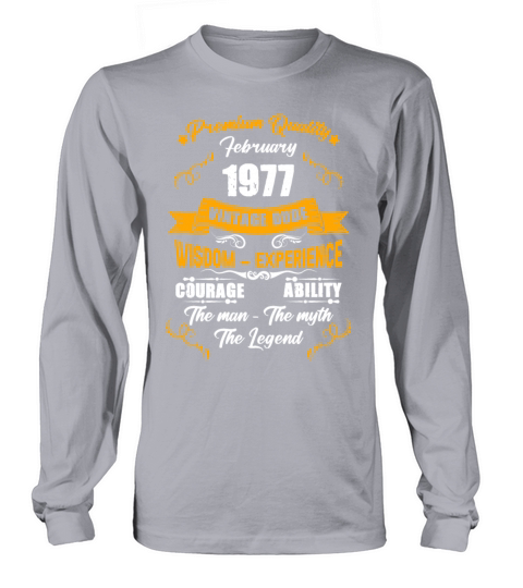 February 1977 Vintage Birthday Present Long sleeved Unisex