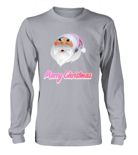 Merry Christmas Retro vintage pink santa claus Long sleeved Unisex