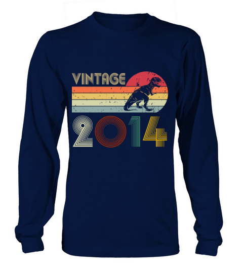 Vintage 2014 8th Birthday Boy 8 Years Old Dinosaur Long sleeved Unisex