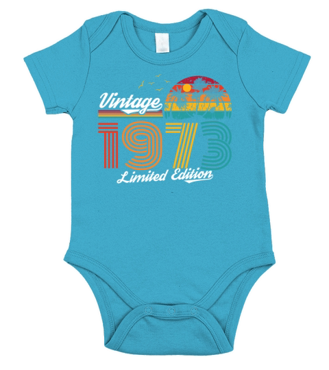 1973 Vintage born in Retro age Birthday gift idea Short Sleeve Baby One-Piece