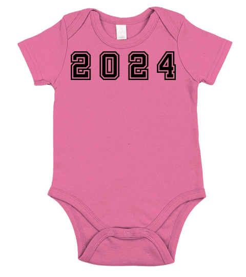 2024 Year Number Short Sleeve Baby One-Piece