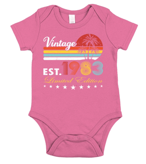 40th birthday vintage 1983 limited edition Short Sleeve Baby One-Piece