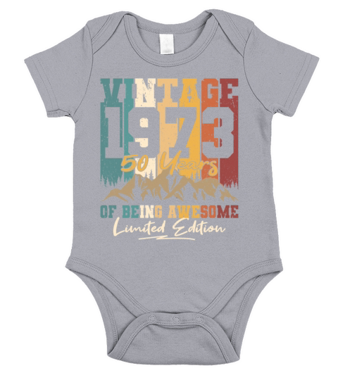 50th birthday vintage 1973 born in 1973 Short Sleeve Baby One-Piece