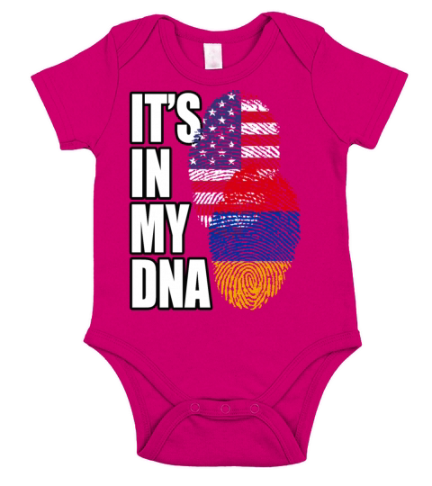 Armenian And American Mix Heritage DNA Flag Short Sleeve Baby One-Piece