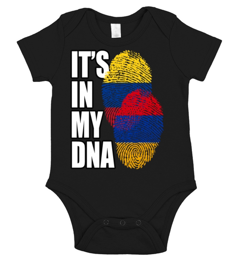 Armenian And Colombian Mix Heritage DNA Flag Short Sleeve Baby One-Piece