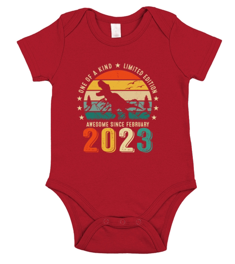 Awesome Since February 2023 Born In February 2023 Short Sleeve Baby One-Piece