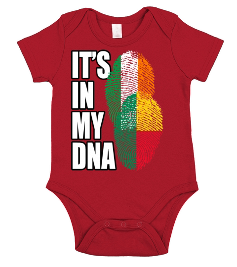 Beninese And Irish Mix Heritage DNA Flag Short Sleeve Baby One-Piece