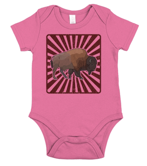 Bison Buffalo American Bisons Short Sleeve Baby One-Piece