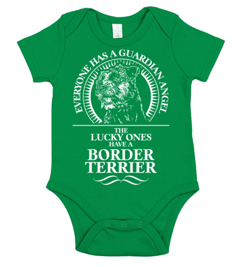 Border Terrier Guardian Angel dog quote Short Sleeve Baby One-Piece