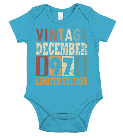 born 1971 December vintage gift Short Sleeve Baby One-Piece
