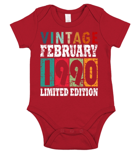Born 1990 February 33rd Birthday Gift Short Sleeve Baby One-Piece