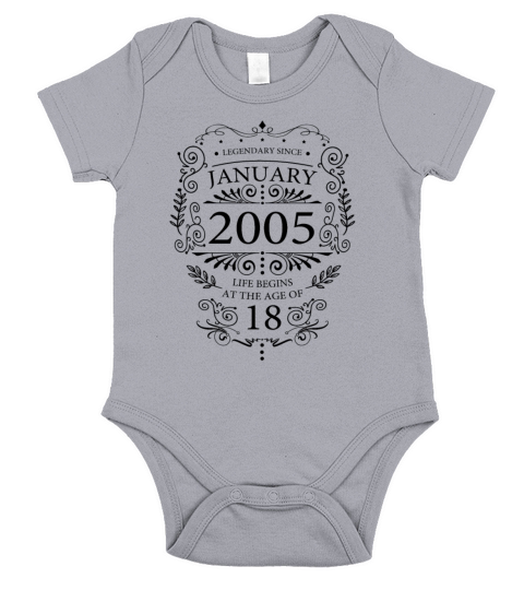 Born in 2005 Month of birth January 18th birthday Short Sleeve Baby One-Piece