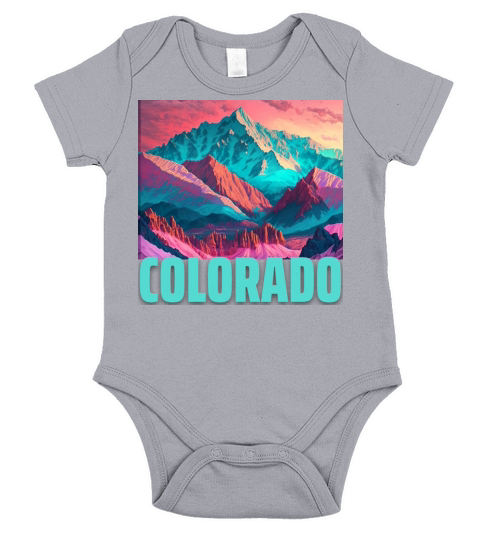 Colorado Rocky Mountain Vintage Retro Sunset Short Sleeve Baby One-Piece