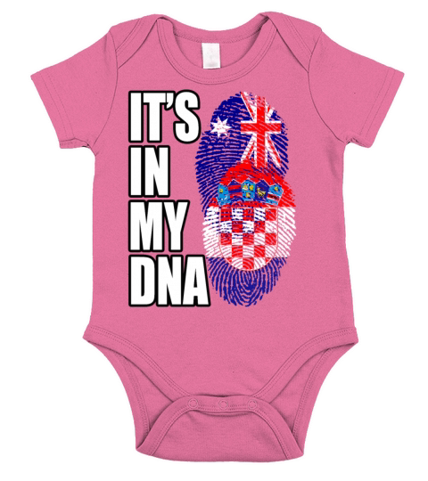 Croatian And Australian Mix Heritage DNA Flag Short Sleeve Baby One-Piece