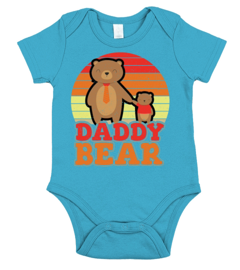 Daddy Bear Vintage Distressed Short Sleeve Baby One-Piece