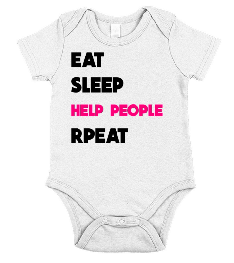 Eat Sleep Repeat Help People Short Sleeve Baby One-Piece